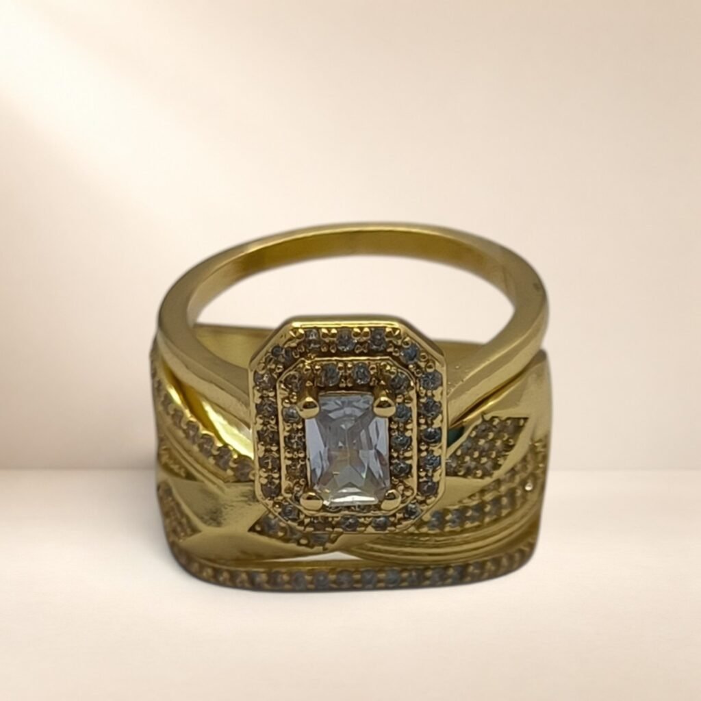 Duo de bagues Isadora – pierre rectangulaire