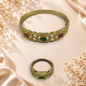 Ensemble bracelet et bague Darya – pierres colorées – Image 2