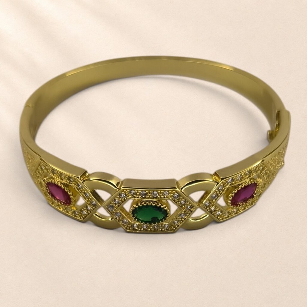 Ensemble bracelet et bague Darya – pierres colorées