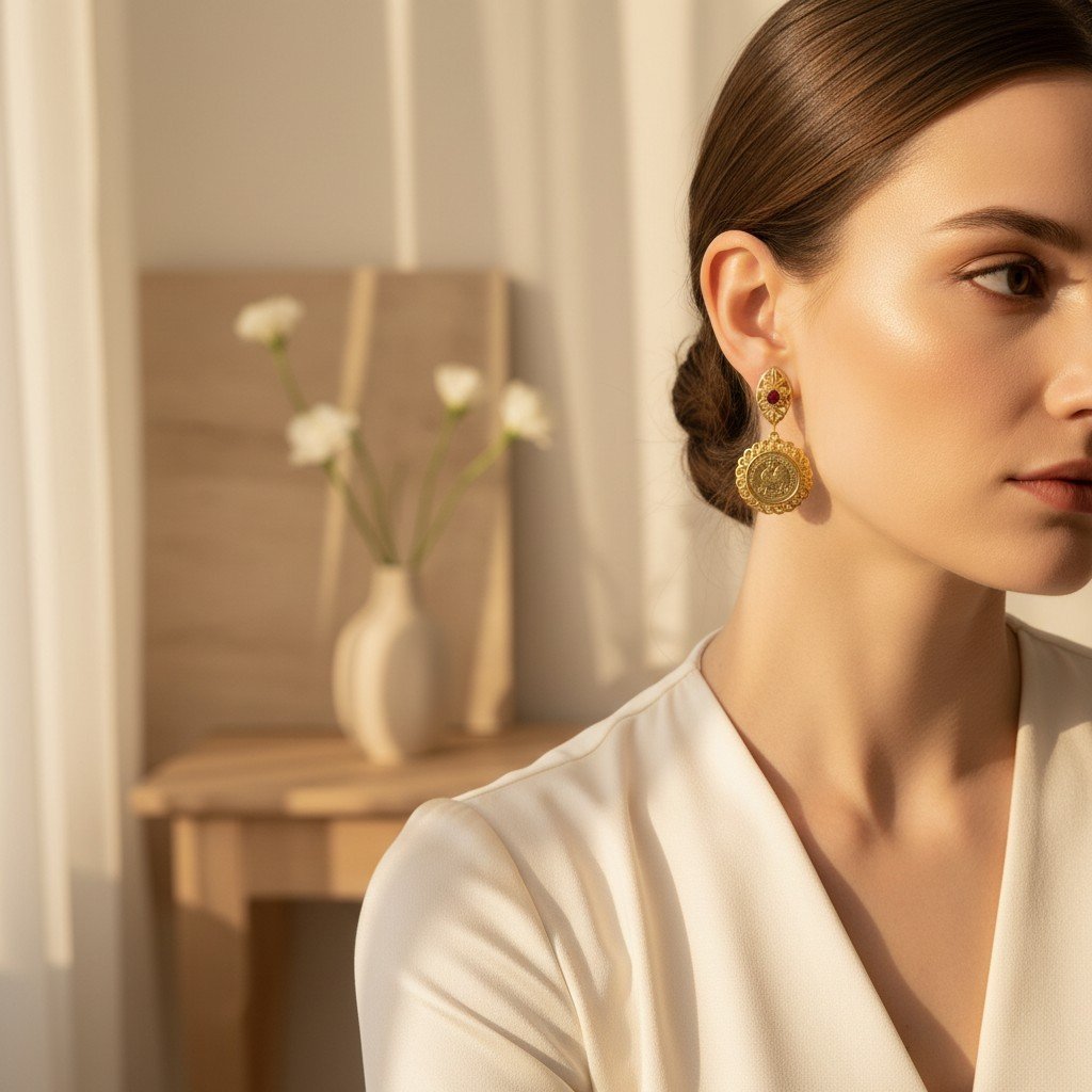 Boucles d’oreilles Zélie – médaillons