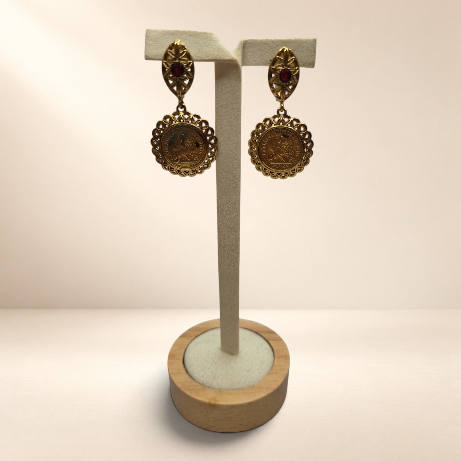 Boucles d’oreilles Zélie – médaillons – Image 4