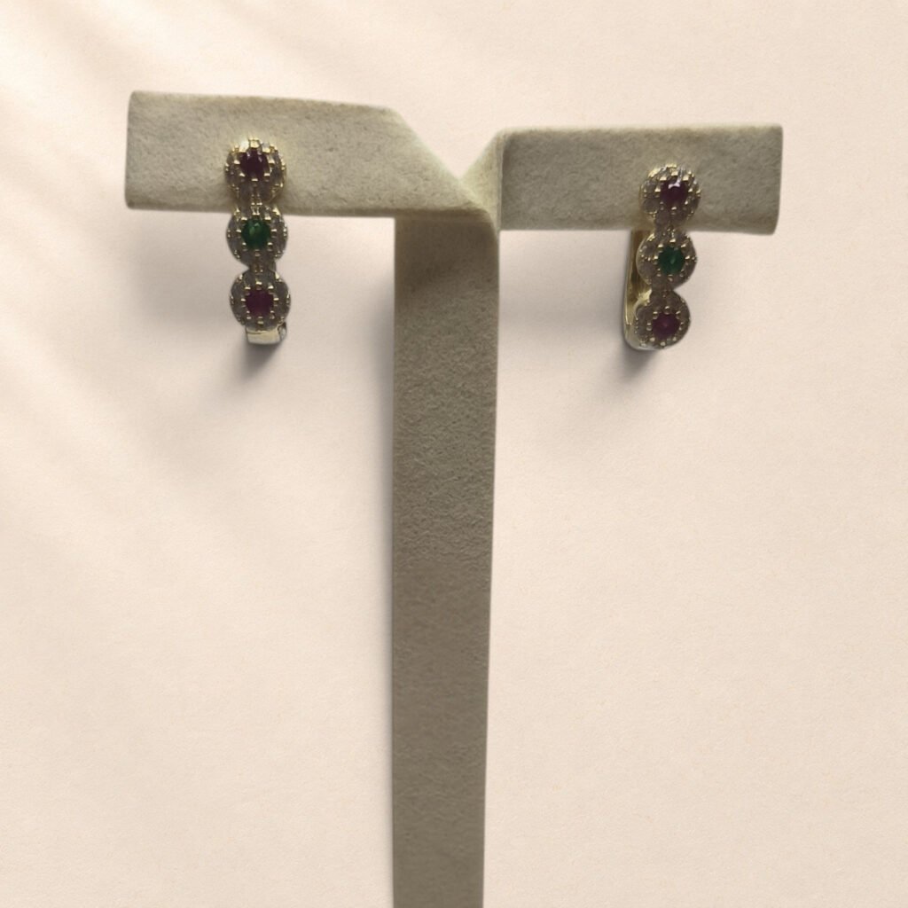 Boucles d’oreilles Iris – pierres colorées