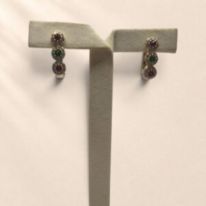 Boucles d’oreilles Iris – pierres colorées – Image 1
