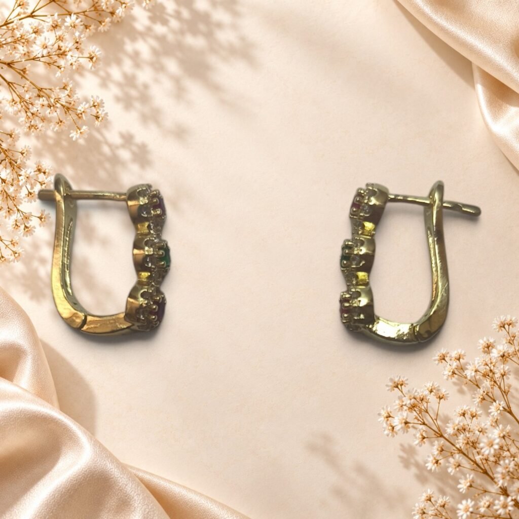 Boucles d’oreilles Iris – pierres colorées