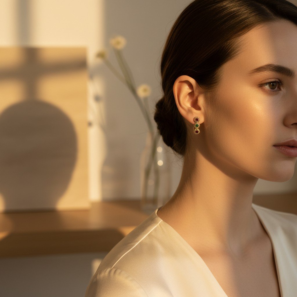 Boucles d’oreilles Iris – pierres colorées