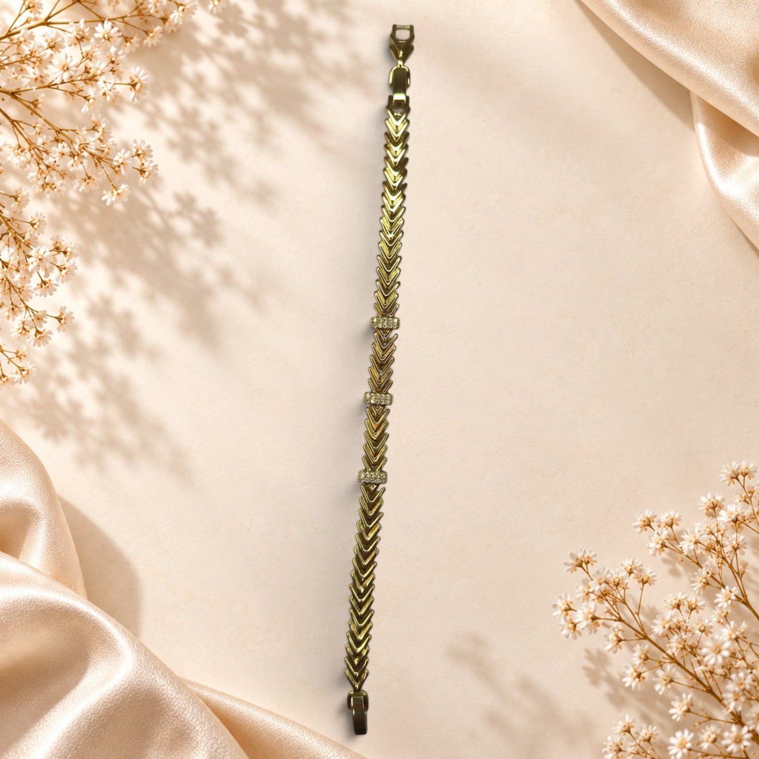 Bracelet Flavia – maillons chevrons – Image 2