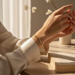 Bracelet Flavia – maillons chevrons – Image 4