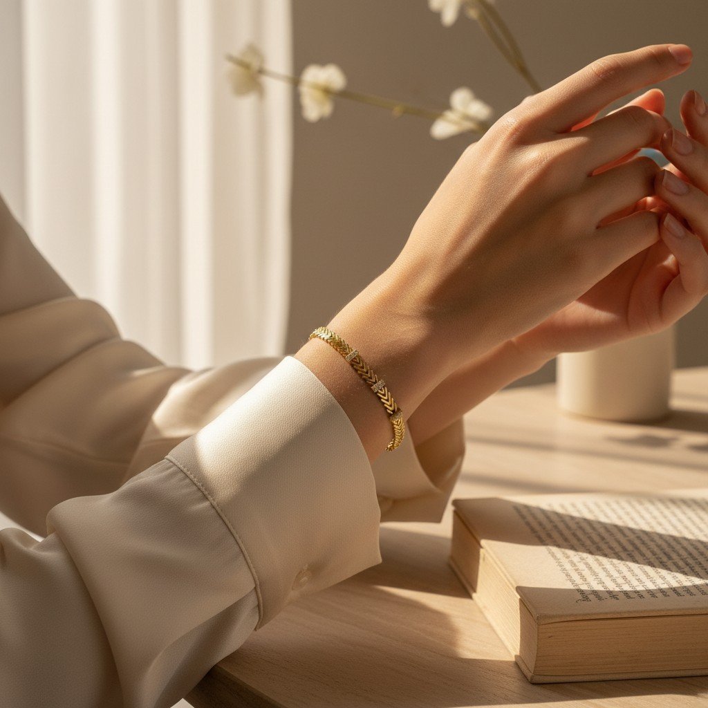 Bracelet Flavia – maillons chevrons