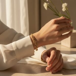 Bracelet Cléo – maillons rectangulaires – Image 3