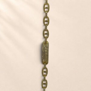 Bracelet Naïla – maillons ovales et motif pavé – Image 3