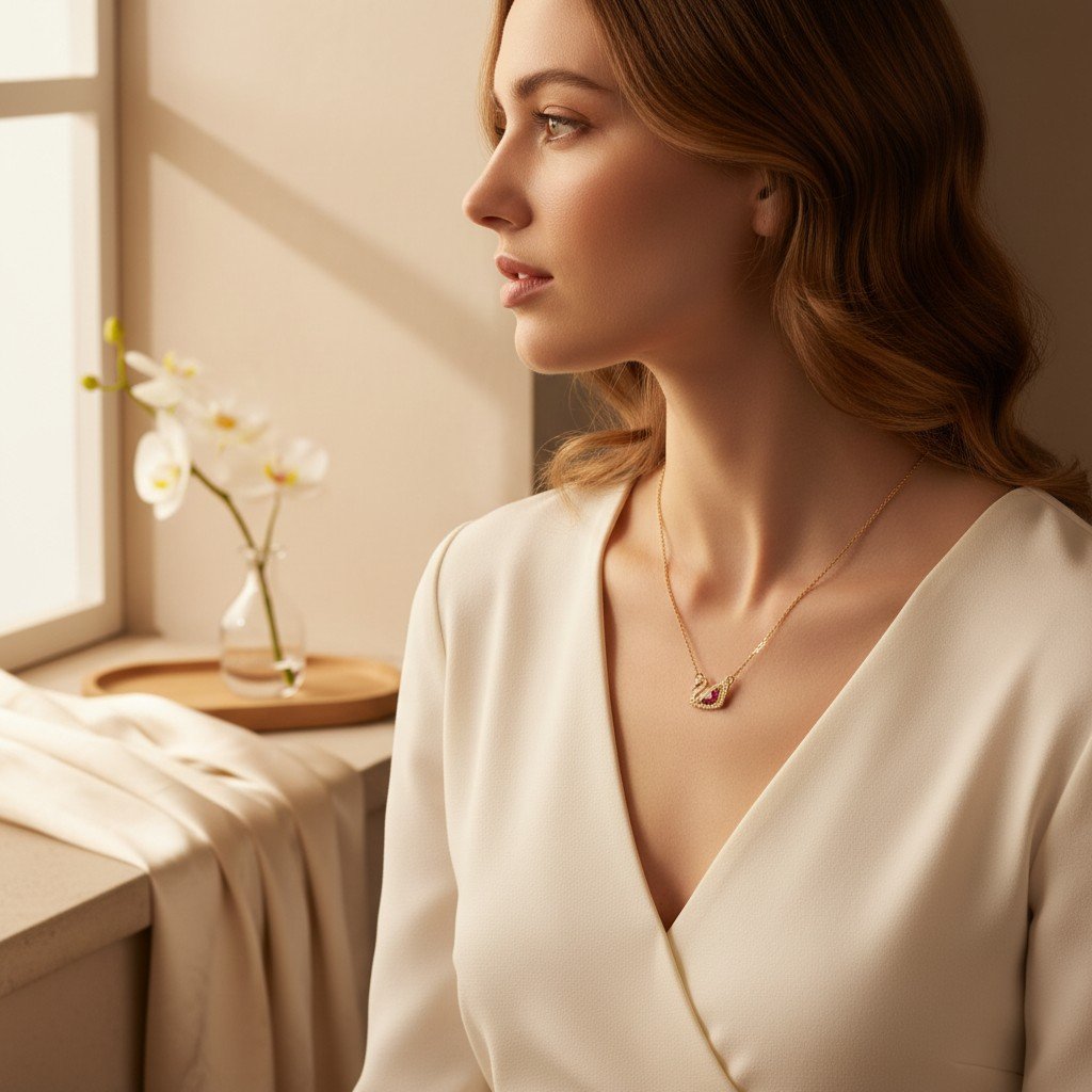 Collier Odette – pendentif cygne