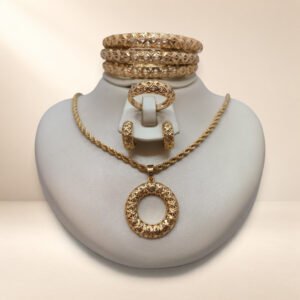 Parure Sélène – anneaux ajourés – Image 1