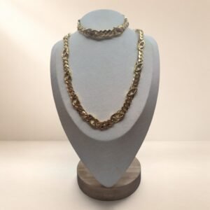 Ensemble ras-de-cou et bracelet Ariane – maillons dorés – Image 1