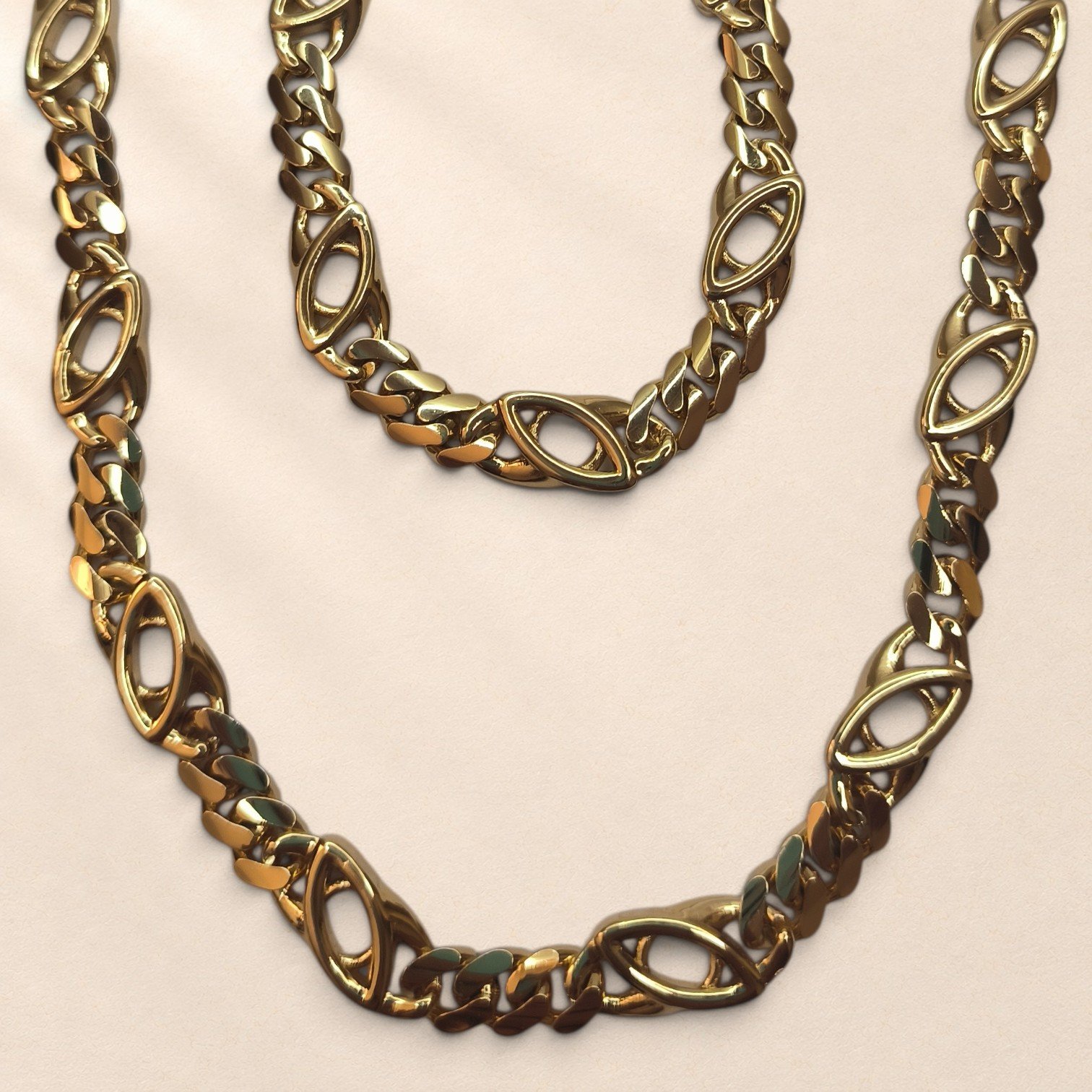 Ensemble ras-de-cou et bracelet Ariane – maillons dorés – Image 3